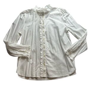 LOFT White Casual Button Down Shirt NWT